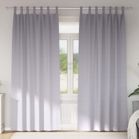 Cortinas con cortinas 2 pcs Gris metálico Poliéster