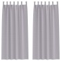 Cortinas con cortinas 2 pcs Gris metálico Poliéster