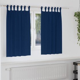 Cortinas con cortinas 2 pcs Azul oscuro Poliéster Cortinas con cortinas 2 pcs Azul oscuro Poliéster