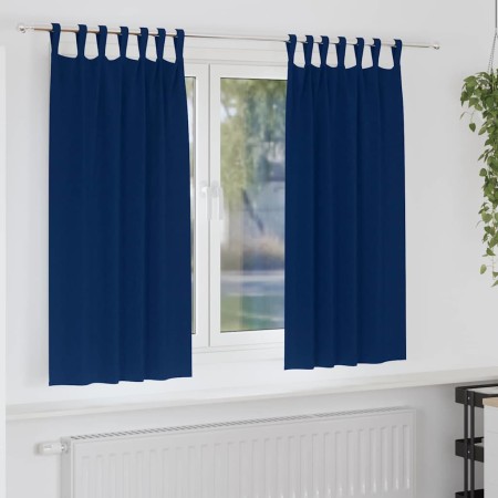 Cortinas con cortinas 2 pcs Azul oscuro Poliéster