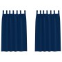 Cortinas con cortinas 2 pcs Azul oscuro Poliéster