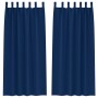 Cortinas con cortinas 2 pcs Azul oscuro 245x140cm Poliéster