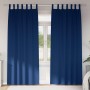 Cortinas con cortinas 2 pcs Azul oscuro Poliéster