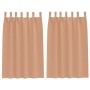 Cortinas con cortinas 2 pcs Marrón claro 175x140cm Poliéster