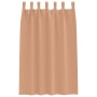 Cortinas con cortinas 2 pcs Marrón claro 175x140cm Poliéster