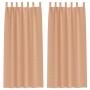 Cortinas con cortinas 2 pcs Marrón claro 245x140cm Poliéster