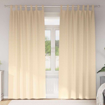 Cortinas con cortinas 2 pcs Crema Poliéster