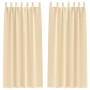 Cortinas con cortinas 2 pcs Crema Poliéster