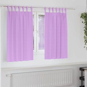 Cortinas con cortinas 2 pcs Morado Poliéster