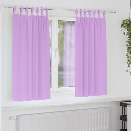 Cortinas con cortinas 2 pcs Morado 175x140cm Poliéster