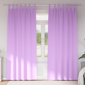 Cortinas con cortinas 2 pcs Morado Poliéster Cortinas con cortinas 2 pcs Morado Poliéster