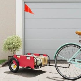 Fahrradanhänger aus Eisen und rotem Oxford-Stoff von vidaXL, Fahrradanhänger - Ref: Foro24-94160, Preis: 77,74 €, Rabatt: %