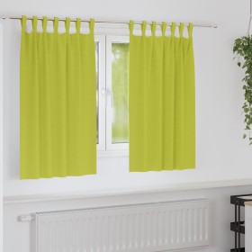 Cortinas con cortinas 2 pcs Verde manzana Poliéster Cortinas con cortinas 2 pcs Verde manzana Poliéster
