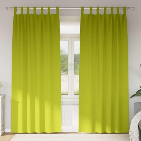 Cortinas con cortinas 2 pcs Verde manzana 260x140cm Poliéster