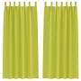 Cortinas con cortinas 2 pcs Verde manzana 260x140cm Poliéster