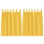 Cortinas 2 pcs Amarillo mostaza 140x140cm Poliéster