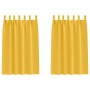 Cortinas con cortinas 2 pcs Amarillo mostaza Poliéster