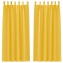 Cortinas con cortinas 2 pcs Amarillo mostaza Poliéster