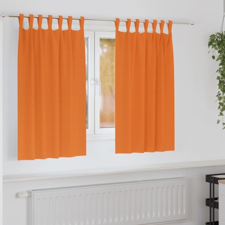 Cortinas con cortinas 2 pcs Naranja brillante Poliéster