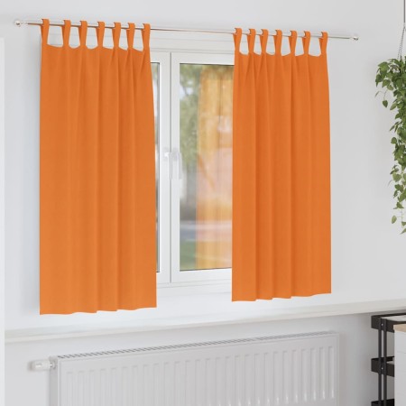 Cortinas con cortinas 2 pcs Naranja brillante Poliéster