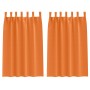 Cortinas con cortinas 2 pcs Naranja brillante Poliéster