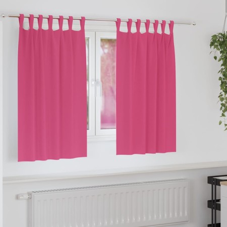 Cortinas con cortinas 2 pcs Rosa brillante Poliéster