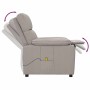Sillón de masaje reclinable de tela gris taupé
