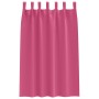 Cortinas con cortinas 2 pcs Rosa brillante Poliéster