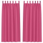 Cortinas Opacas con Anillas 2 pcs Rosa Brillante 225 x 140 cm en Cortinas y visillos | Comprar online en Foro24