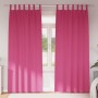 Cortinas con cortinas 2 pcs Rosa brillante Poliéster