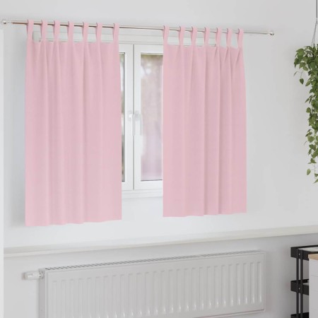 Cortinas con cortinas 2 pcs Rosa bebé 140x140cm Poliéster