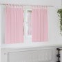 Cortinas con cortinas 2 pcs Rosa bebé 140x140cm Poliéster