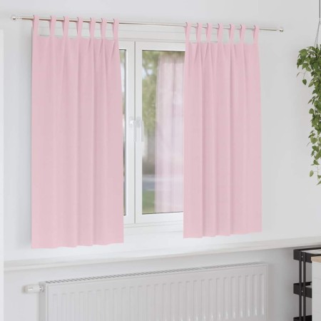 Cortinas con cortinas 2 pcs Rosa bebé Poliéster