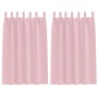 Cortinas con cortinas 2 pcs Rosa bebé Poliéster