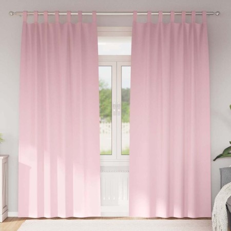 Cortinas con cortinas 2 pcs Rosa bebé 225x140cm Poliéster