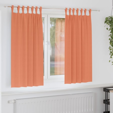 Cortinas con cortinas 2 pcs Terracota Poliéster