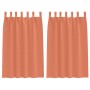 Cortinas con cortinas 2 pcs Terracota Poliéster