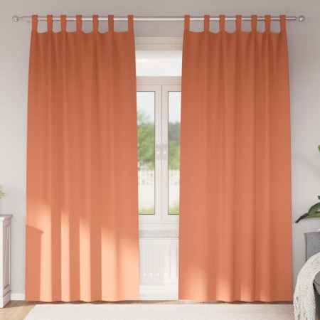 Cortinas con cortinas 2 pcs Terracota 225x140cm Poliéster