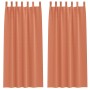 Cortinas con cortinas 2 pcs Terracota Poliéster