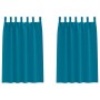 Cortinas con cortinas 2 pcs Tuquesa 175x140cm Poliéster