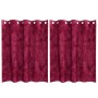 Cortina 2 pcs Rojo vino tinto 140 x 140 cm Terciopelo