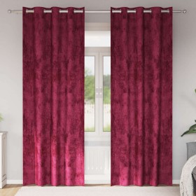 Cortina 2 pcs Rojo vino tinto 245 x 140 cm Terciopelo Cortina 2 pcs Rojo vino tinto 245 x 140 cm Terciopelo