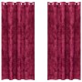 Cortina 2 pcs Rojo vino tinto 245 x 140 cm Terciopelo