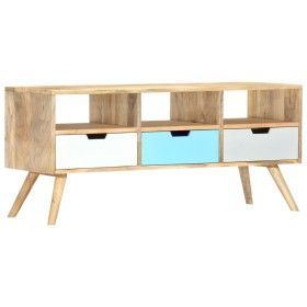 Mueble para TV de madera maciza de mango 110x35x48 cm