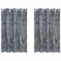 Cortina con cortinas 2 pcs Gris plata 175 x 140 cm Terciopelo