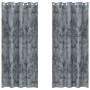 Cortina con cortinas 2 pcs Plateado 260 x 140 cm Terciopelo