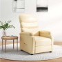 Sillón reclinable de cuero sintético crema