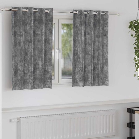 Cortina con cortinas 2 pcs Gris 140 x 140 cm Terciopelo