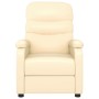Sillón reclinable de cuero sintético crema