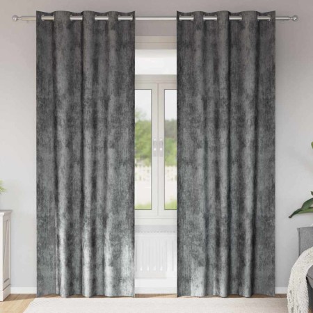 Cortina con cortinas 2 pcs Gris 260 x 140 cm Terciopelo